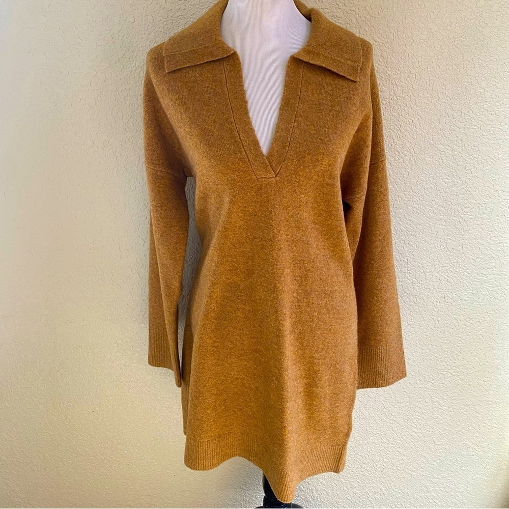 Abercrombie & Fitch Sweater Dress Long Sleeve Tight Knit Collared Short: L